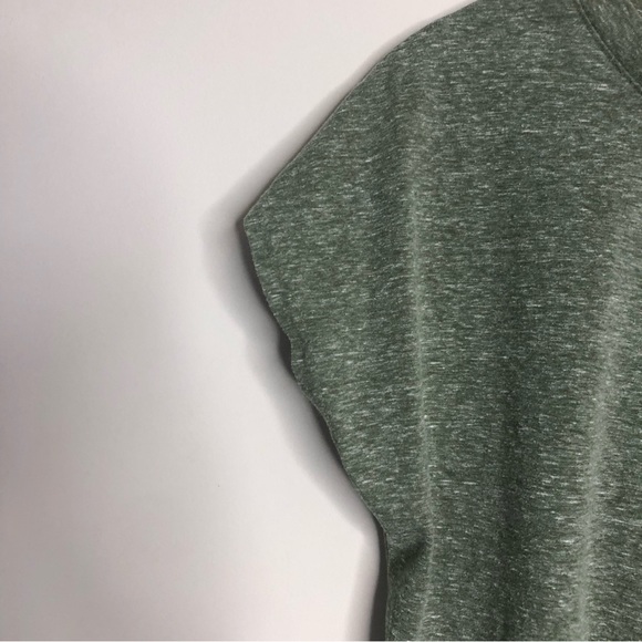 Poof Light Green T-shirt Dress Large Heathered Capped Short Sleeves Tie - Picture 5 of 6